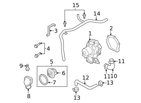 Water Pump for 2010 Subaru Legacy #1