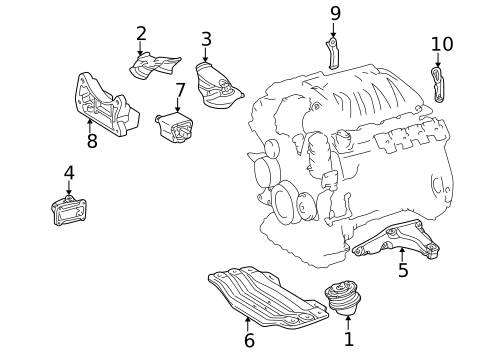 Engine & Trans Mounting for 2001 Mercedes-Benz CL 55 AMG® #0