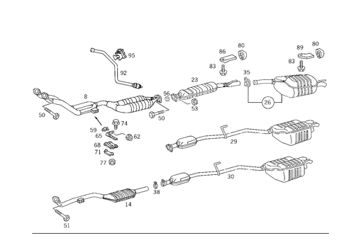Exhaust System Used on Four-Cylinder Gasoline Vehicles for 1997 Mercedes-Benz C230 #2