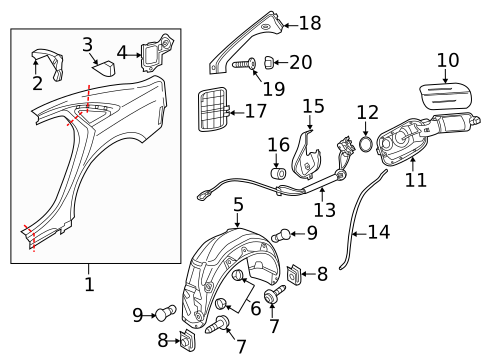 Quarter Panel & Components for 2013 Audi S8 #0