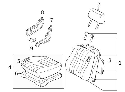 Front Seat Components for 2002 Nissan Xterra #1