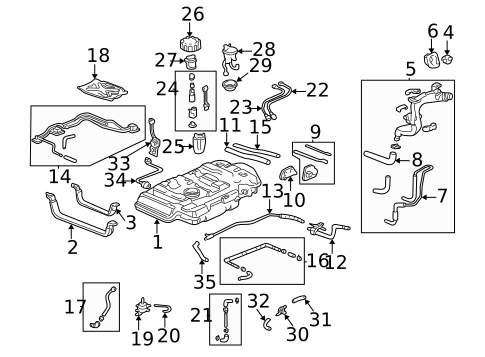 Fuel System Components for 2004 Honda Odyssey #0