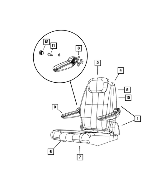 Rear Seats - Second Row for 2009 Chrysler Town & Country #2
