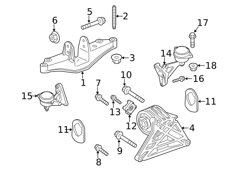 Engine & Trans Mounting for 2008 Porsche Boxster #1