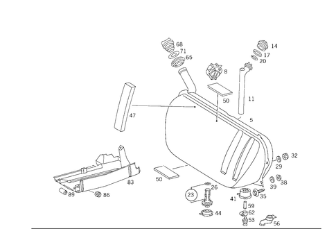 Fuel Tank with Detachable Parts for 1988 Mercedes-Benz 300CE #0
