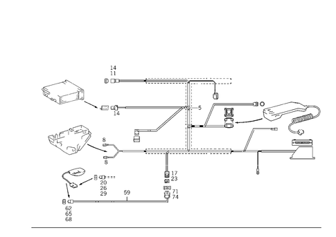 Cable Harness Automobile Telephone for 1999 Mercedes-Benz CLK430 #1