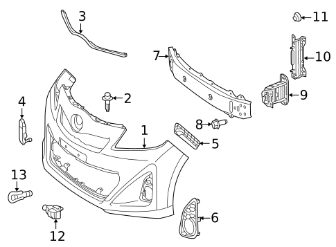 Bumper & Components - Front for 2014 Toyota Yaris #2
