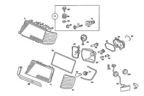 Lighting Unit for 1989 Mercedes-Benz 190 E #3