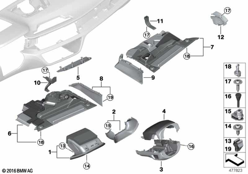 Instrument Carrier / Mounting Parts for 2019 BMW 740eX #1