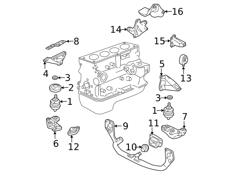 Engine & Trans Mounting for 2005 Volkswagen Passat #1