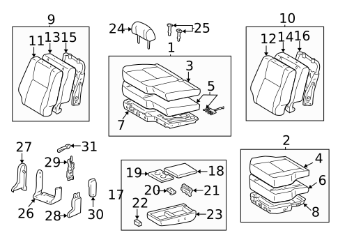 Front Seat Components for 2003 Toyota Tundra #0