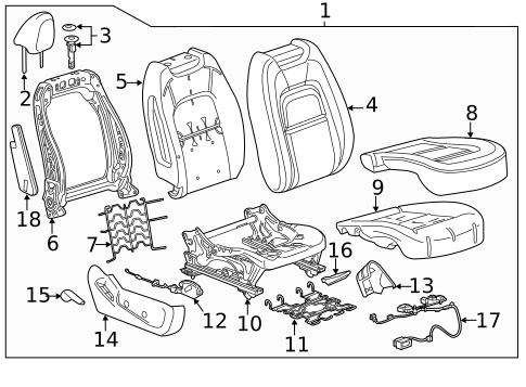 Passenger Seat Components for 2015 GMC Canyon #0