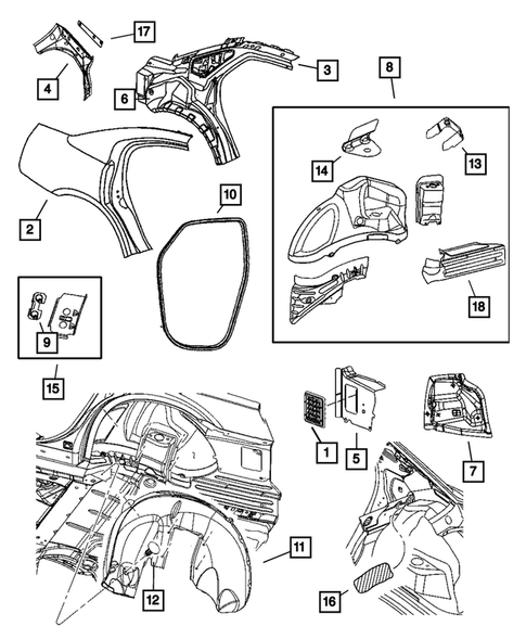 Aperture Panel and Pillar Supports for 2009 Dodge Charger #0