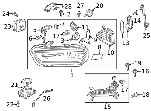 Headlamp Components for 2015 Audi Q3 #0