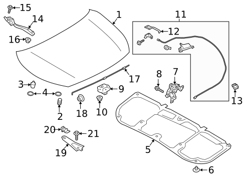 Hood & Components for 2025 Subaru Impreza #1