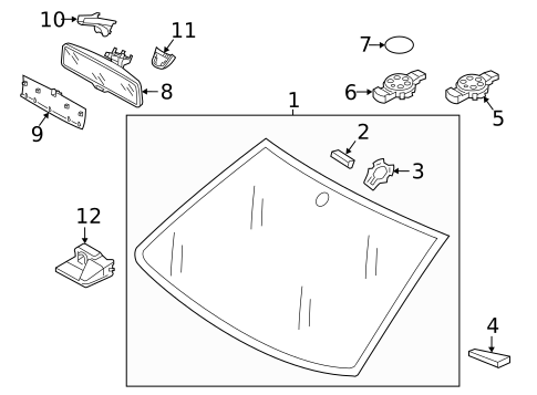 Glass - Windshield for 2023 Volkswagen Atlas #1
