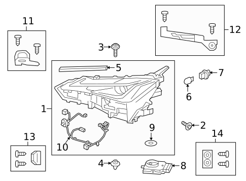 Headlamp Components for 2022 Lexus UX200 #0