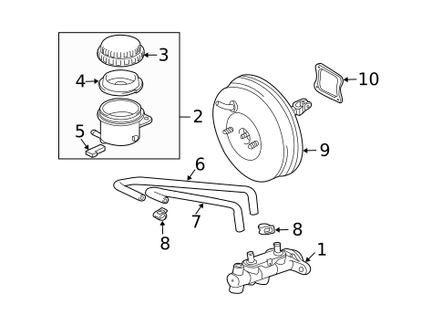 Master Cylinder - Components On Dash Panel for 2004 Mitsubishi Endeavor #0