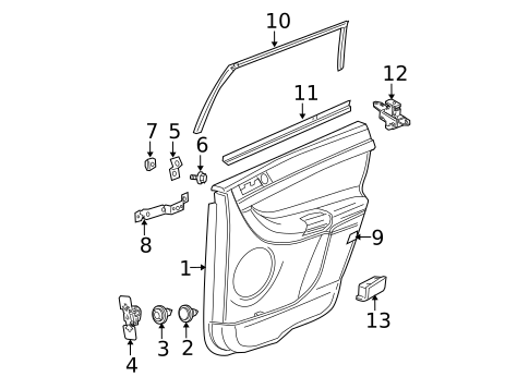 Interior Trim - Rear Door for 2008 Chrysler Pacifica #0