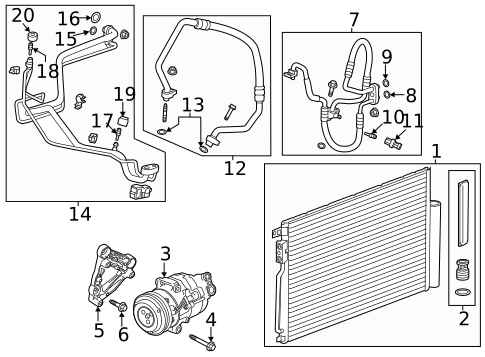 Condenser, Compressor & Lines for 2020 Buick Enclave #4