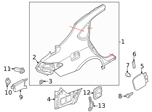 Quarter Panel & Components for 2011 INFINITI M56 #0