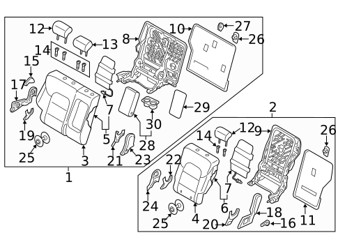 Rear Seat Components for 2016 Hyundai Tucson #0