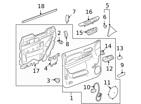 Interior Trim - Front Door for 2014 Cadillac Escalade #0