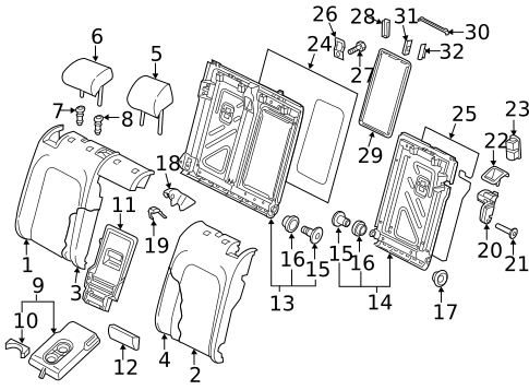 Rear Seat Components for 2016 Volkswagen Golf R #0