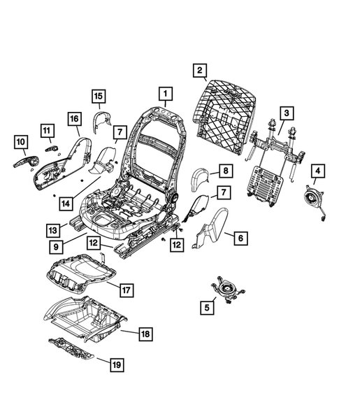 Front Seats - Adjusters, Recliners, Shields and Risers for 2015 Jeep Cherokee #0
