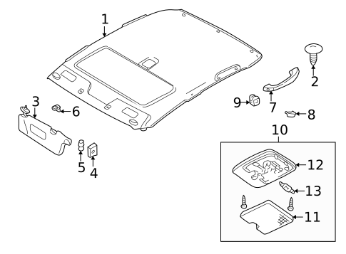 Interior Trim - Roof for 1999 Mazda 626 #0