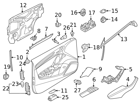 Interior Trim - Front Door for 2017 Audi A3 Quattro #1
