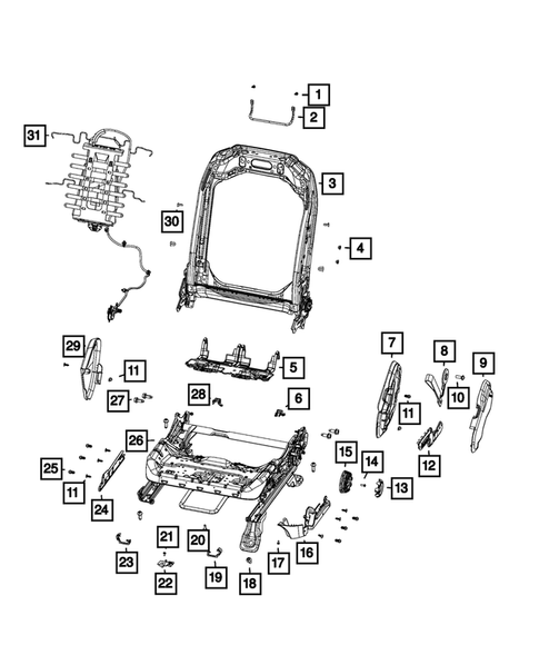 Front Seats - Adjusters, Recliners, Shields and Risers for 2021 Jeep Gladiator #0