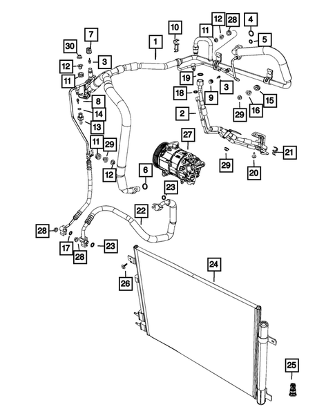 Air Conditioner and Heater Plumbing for 2019 Chrysler Pacifica #1