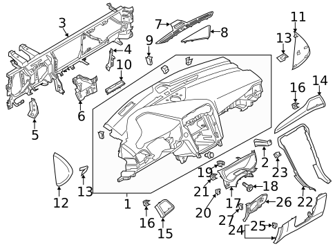 Instrument Panel for 2013 Ford Fusion #0