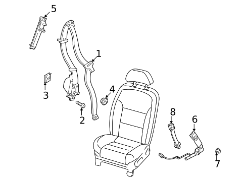Seat Belt for 2008 Ford Taurus X #1