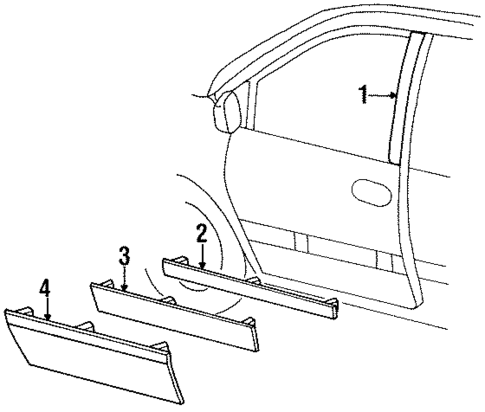 Exterior Trim - Front Door for 2000 Chrysler Grand Voyager #0