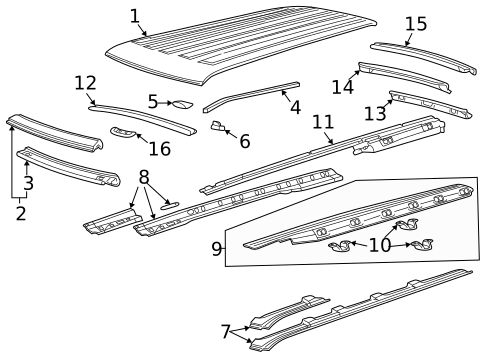 Roof & Components for 2017 GMC Savana 2500 #0