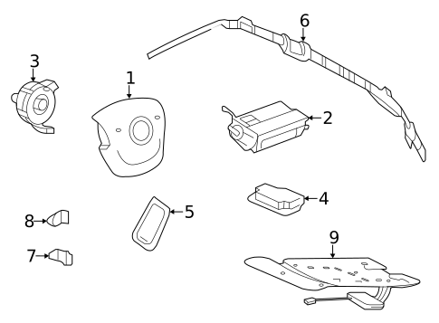 Air Bag Components for 2012 Cadillac CTS #2