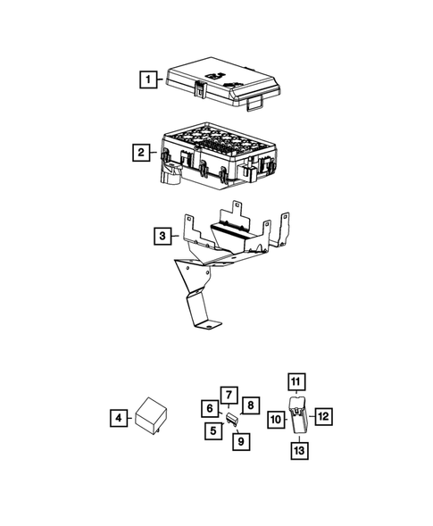 Power Distribution Center, Fuse Block, Junction Block, Relays and Fuses for 2013 Dodge Charger #1
