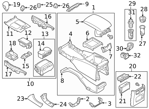 Center Console for 2019 INFINITI Q70 #0