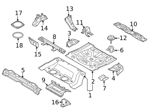 Rear Floor & Rails for 2012 Nissan Murano #1