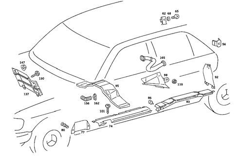 Cable Coverg. , Prot. Hoses, Electr. Parts for Blower Motor & Heated Rear Pane for 1993 Mercedes-Benz 300SE #2