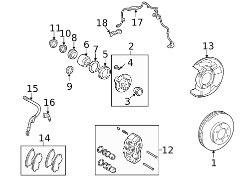 Brake Components for 2002 Toyota Tacoma #1