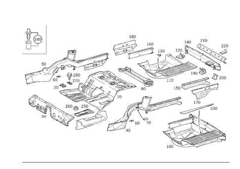 Rear End Floor for 2002 Mercedes-Benz E430 #1