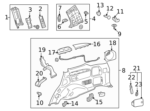 Interior Trim - Quarter Panels for 2013 Toyota Land Cruiser #0