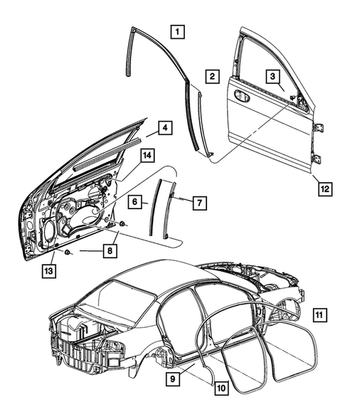 Weatherstrips and Seals for 2003 Chrysler Sebring #0