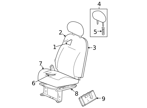 Front Seat Components for 2006 Chrysler PT Cruiser #2