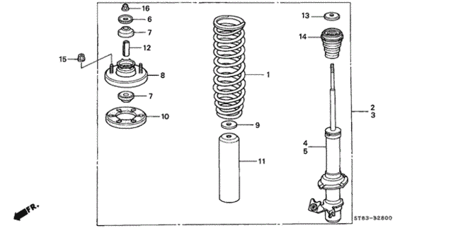 Front Shock Absorber for 1999 Acura Integra #1