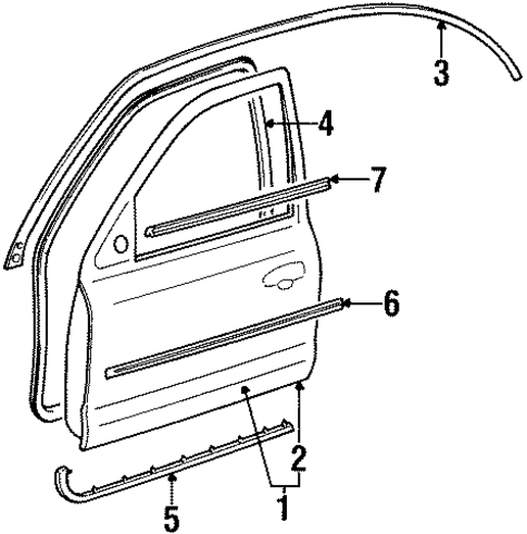 Door & Components for 2000 Ford Contour #0