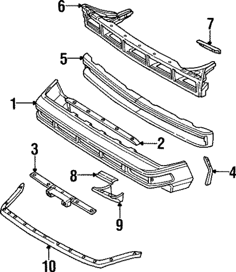 Bumper & Components - Front for 1987 Subaru XT #0